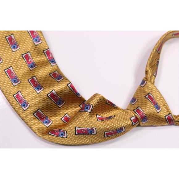 Jos A Bank Signature Gold Floral Limited Edition Silk Handmade Necktie Tie